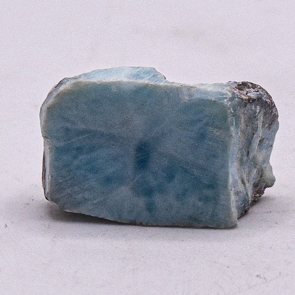 Blue Pectolite Larimar w/ Inclusions Rough Slab Small 20mm 16ct Natural Atlantis Dolphin Stone Collectible Crystal Mineral Specimen Slice