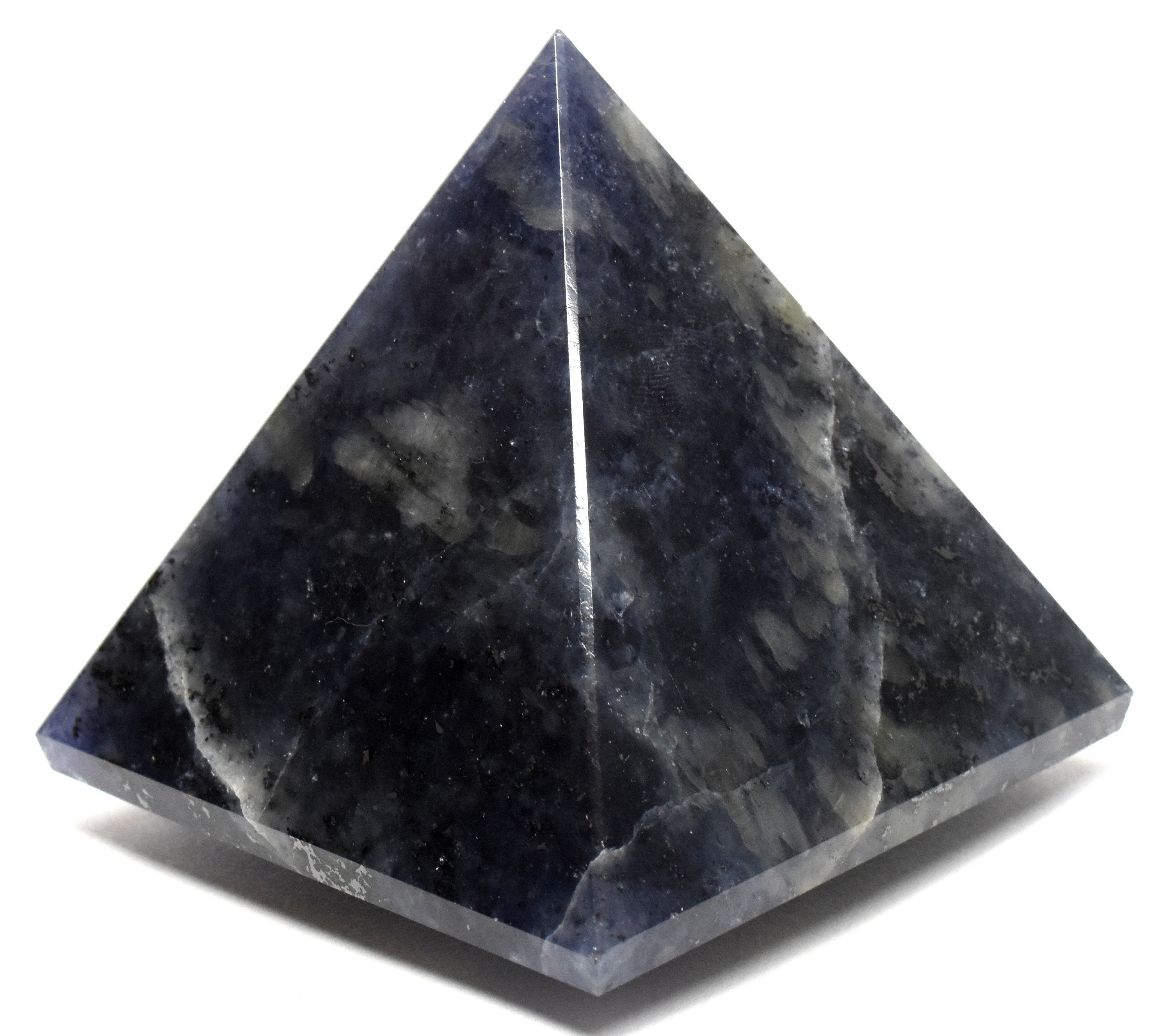 Deep Blue Iolite W/ Yellow Inclusions Pyramid Polished 67mm 285g ...