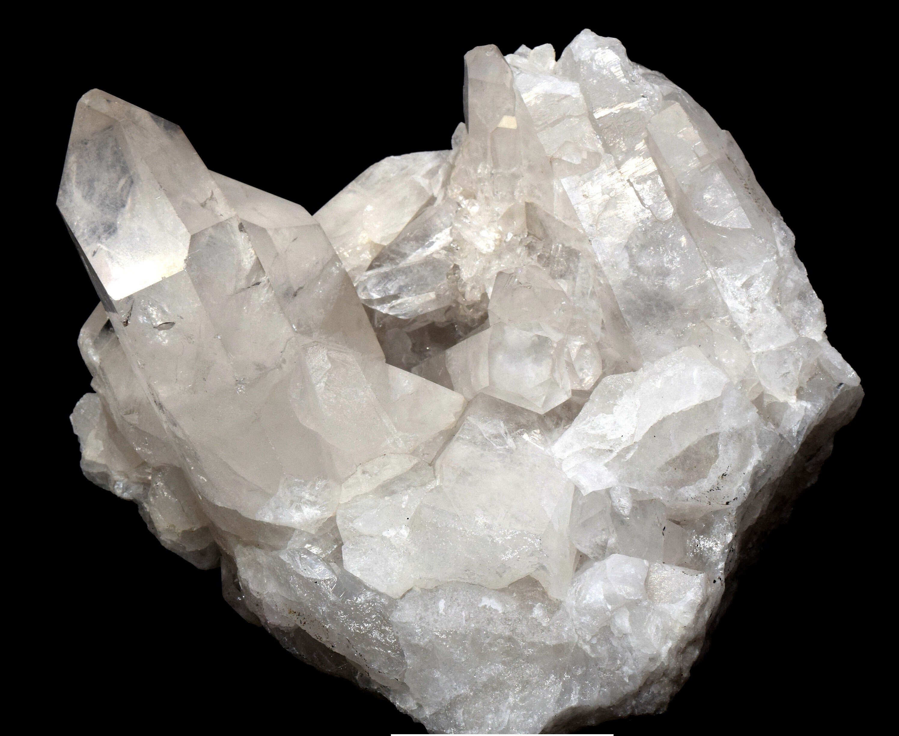 Clear Quartz Points Cluster with Ghost Phantoms Inside On Metal Base Extra Large 167mm 27.25lbs Collectible Gemstone Crystal Geode Mineral