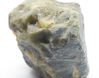画材 Sapphire Genuine Coarse Blue Sapphire W/ Yellow Green Inclusions Rough Crystal Natural
