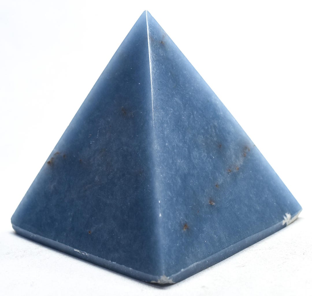 Sky Blue Angelite Carved Pyramid Polished 54mm 160g Natural Gemstone ...