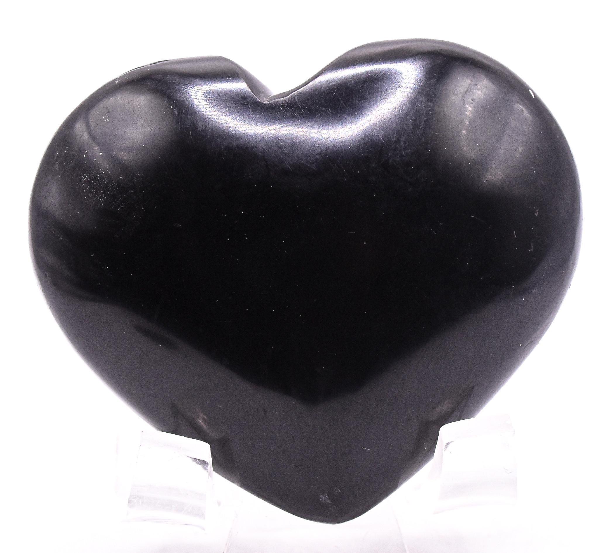 Black Onyx Puffy Heart Polished 57mm 95g Natural Peruvian