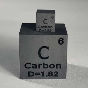 Carbon & Carbonchick - 25.4mm (1") + 10mm (0.39") Periodic Table Element C Cubes Engraved Density Collection Display Blocks Specimens