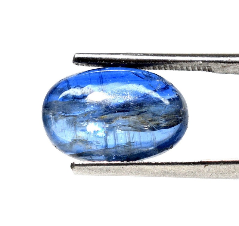 Lovely Translucent Blue Kyanite Cabochon Natural Unheated Untreated Polished 13x9mm 7 Carat Gemstone Crystal Mineral Specimen Cab