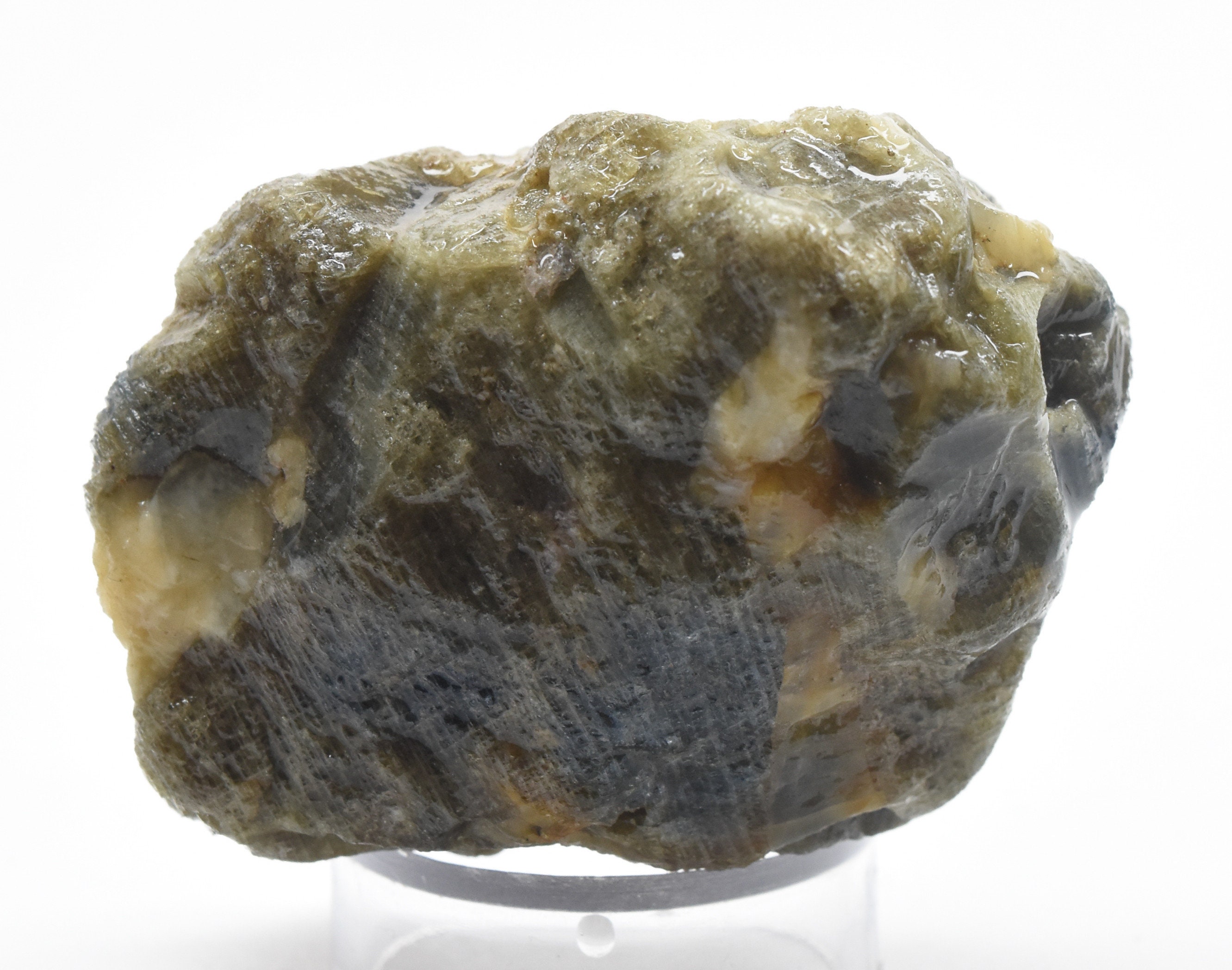 Blue Sapphire W/ Yellow Green Inclusions Rough Crystal Natural