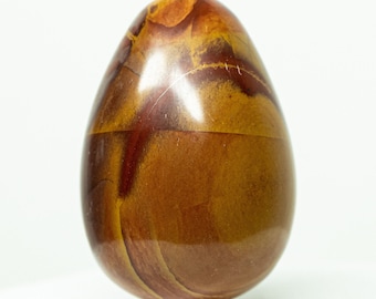Multicolor Noorena Jasper Carved Egg Polished 58mm 125g Natural Red Orange Brown Collectible Gemstone Crystal Mineral Décor Specimen