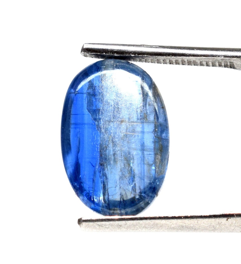 Lovely Translucent Blue Kyanite Cabochon Natural Unheated Untreated Polished 13x9mm 7 Carat Gemstone Crystal Mineral Specimen Cab