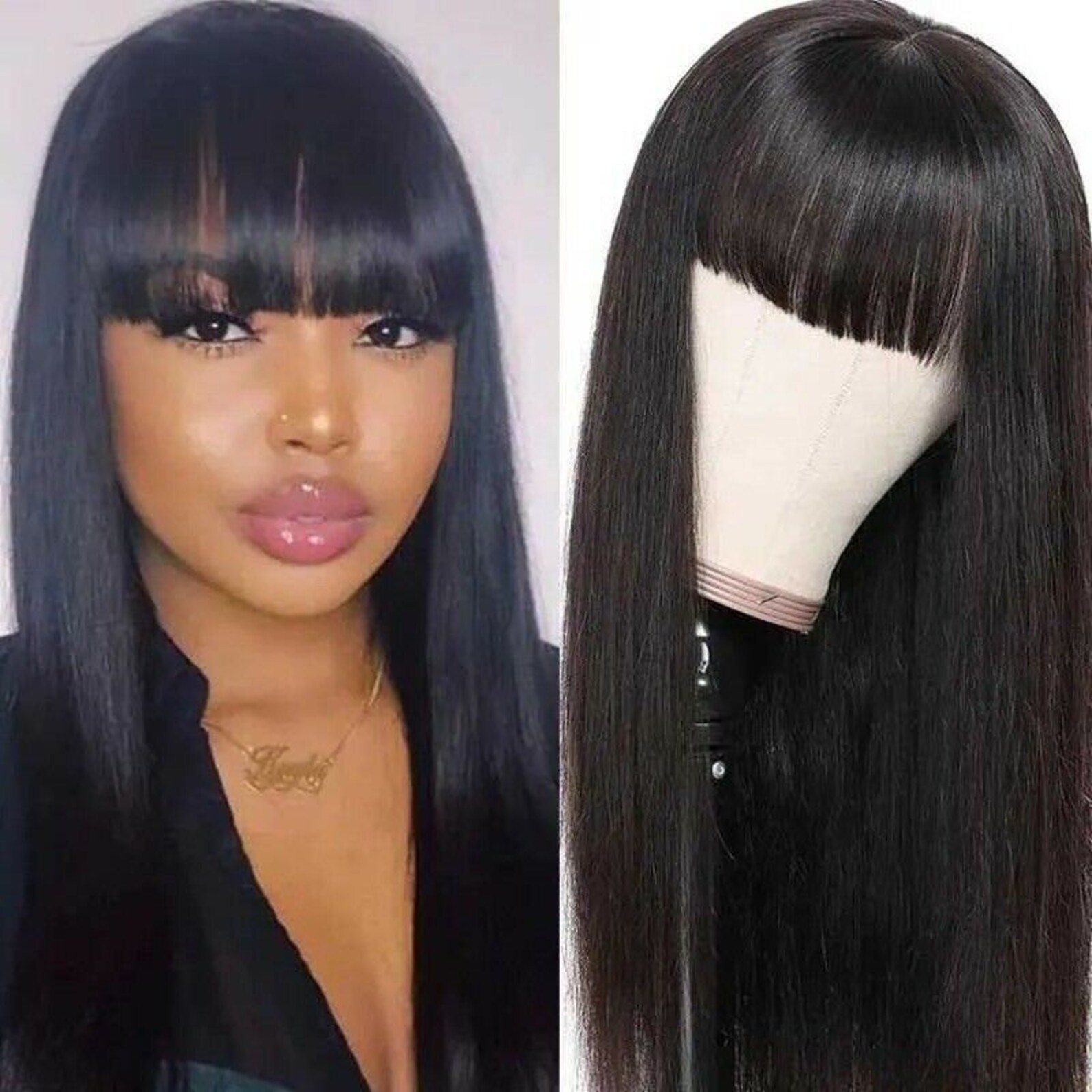 Full Lace Glueless European Bubble Gum Pink Silky Straight Etsy