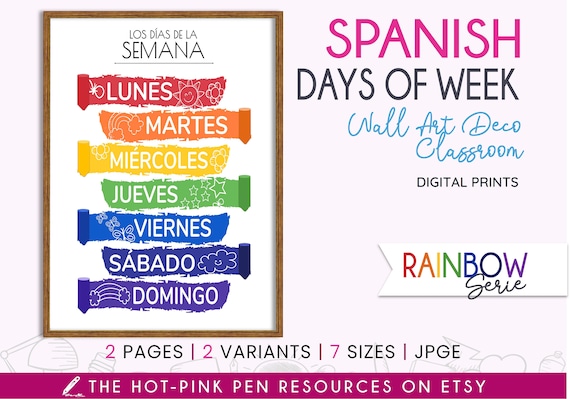 The Days of the Week in Spanish  Días de la semana School Guide