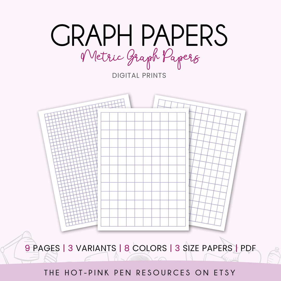 Printable Graph Paper Metric Graph Papers Digital Graph Pages Printable
