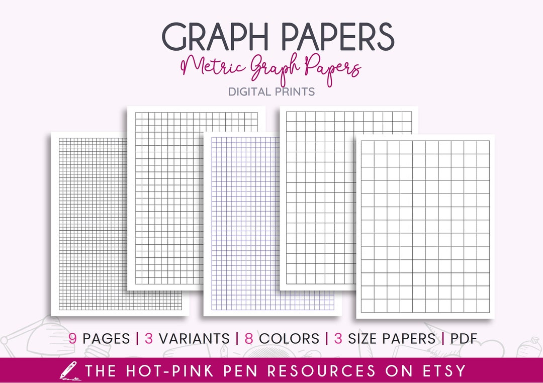Printable Graph Paper Metric Graph Papers Digital Graph Etsy