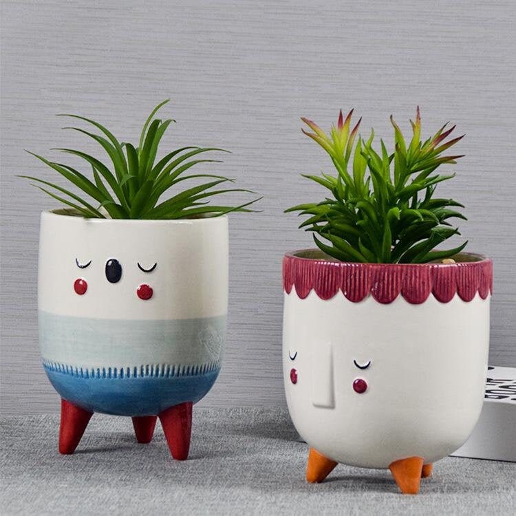 Cute Faces Planter Pot Succulent Pots Plant Pots Etsy