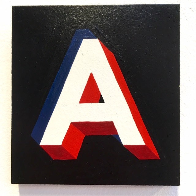 Letter A Original Hand Painted Artwork Etsy