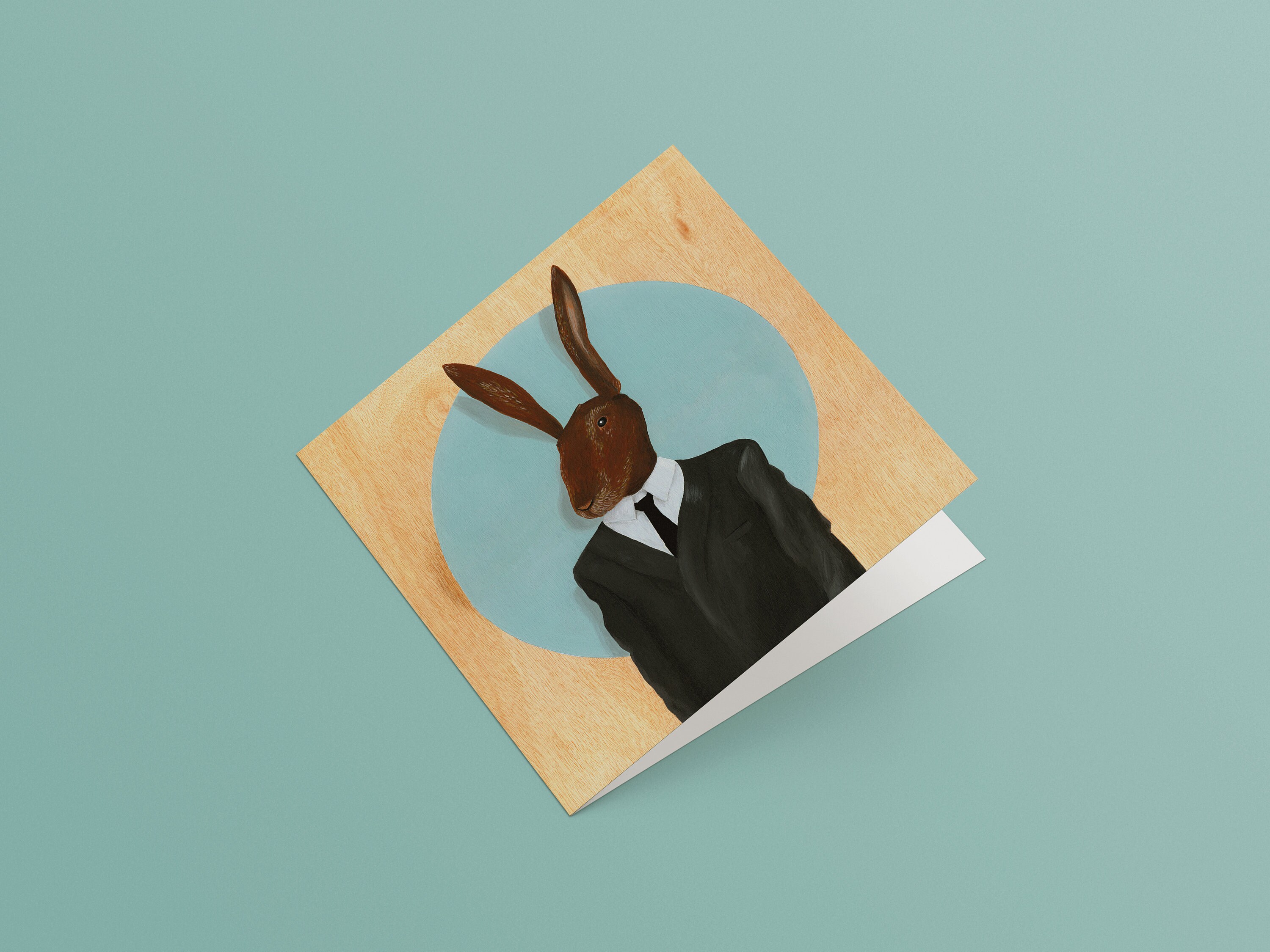 Rabbit Greetings Card Etsy