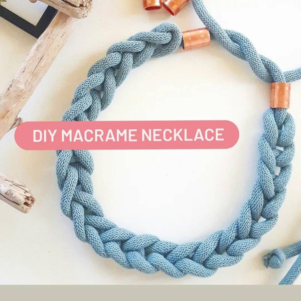 EASY Macrame necklace Tutorial, Video & PDF Diy Patrón de collar de macramé, Macramé para principiantes, Fabricación de joyas, Colgante de macramé