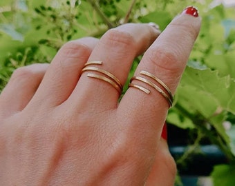 Brass Hammered Ring Samples, Raw hammered ring, Dainty Ring