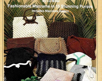 Macrame Bags Vintage magazine, Macrame Bags Patterns, Macrame bag, Macrame tutorials, Vintage magazine