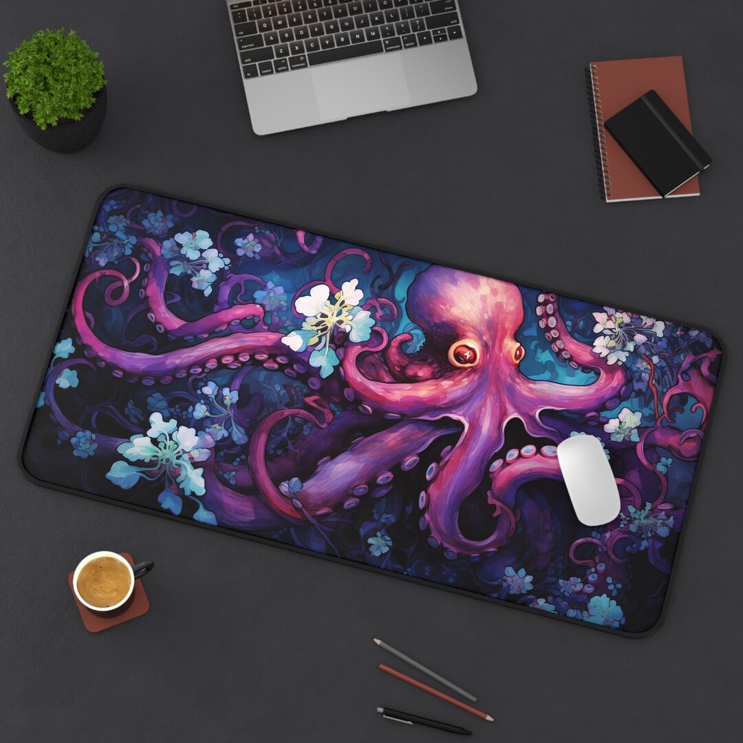 Octopus Paradise Vibrant Underwater Desk Mat Etsy