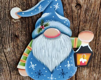 Blue gnome with lantern