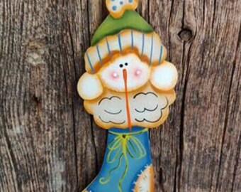 Blue Snowman Stocking