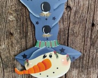Blue Top Hat Snowman