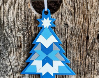 Barn quilt tree ornament