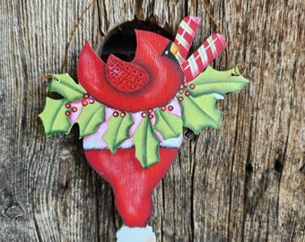 Cardinal in a hat Ornament