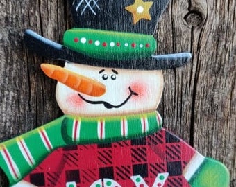 JOY Handpainted Snowman Ornament