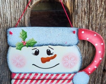Snowy mug ornament