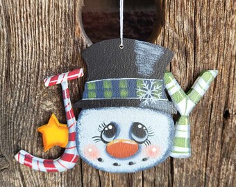 JOY snowman ornament