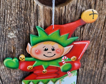 Elf music box tree ornament