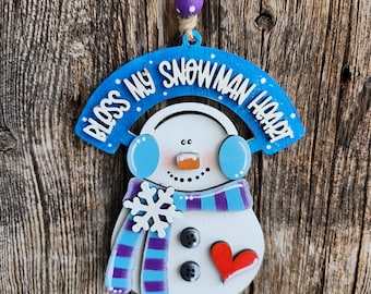 Bless my Snowman Heart  tree ornament