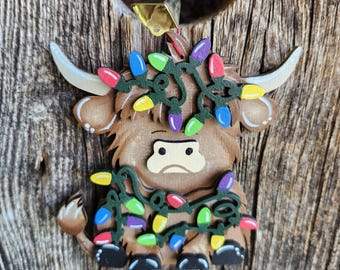 Highland Cow tree ornament