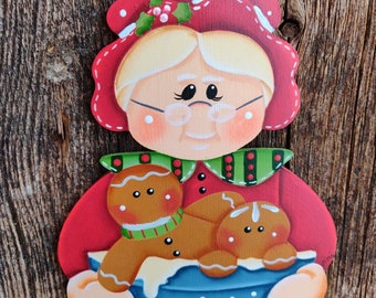 Mrs. Claus with Gingerbread Ornament