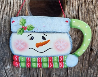 Snowy mug ornament