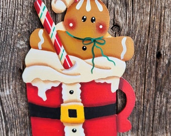 Santa ginger mug ornament