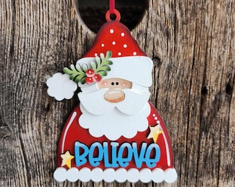 Believe Santa tree ornament