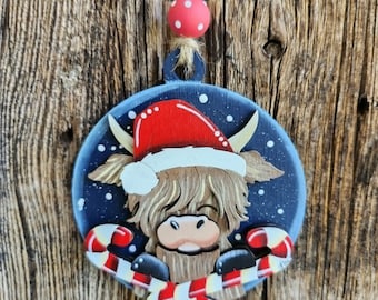 Highland cow Christmas ornaments