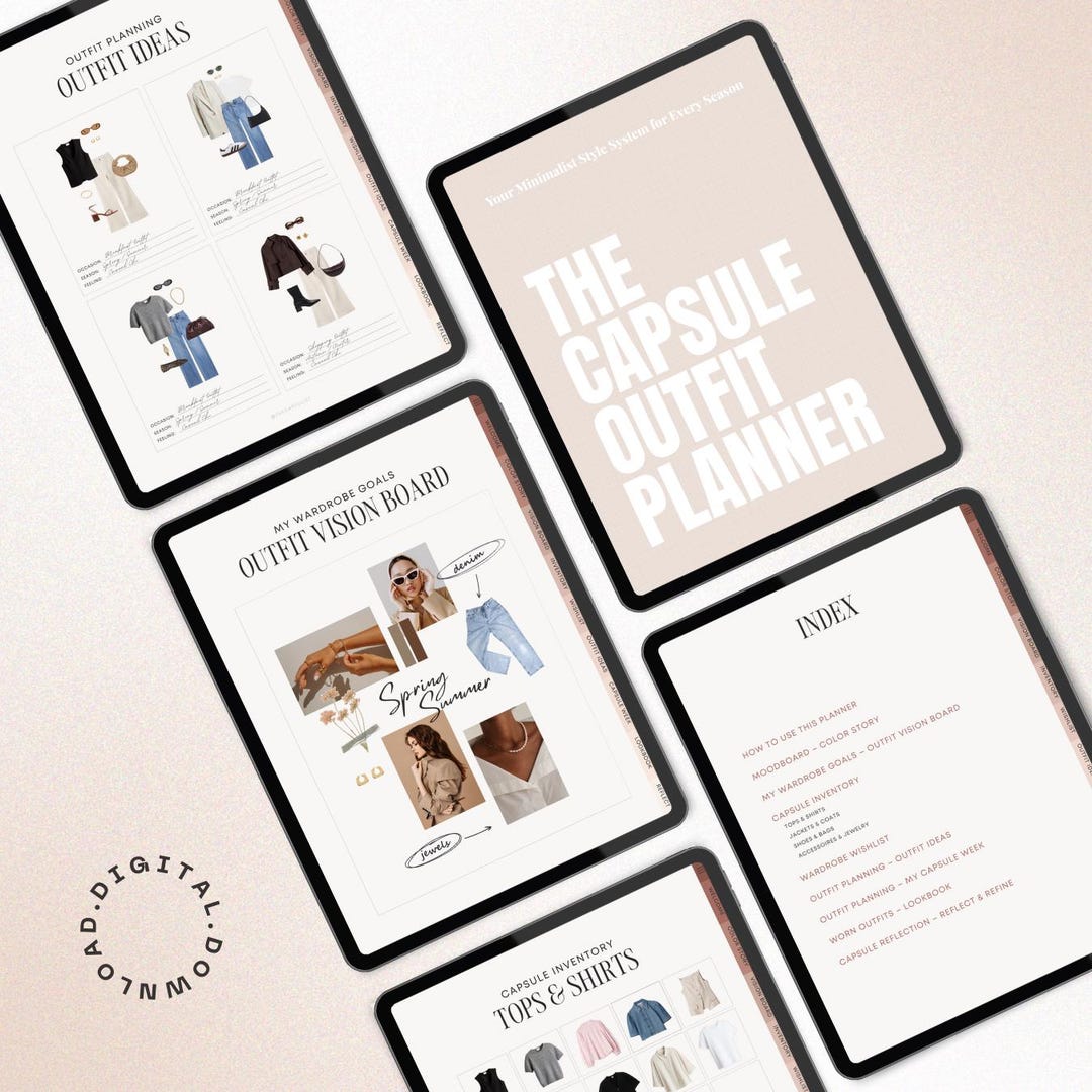 Capsule Wardrobe Planner Printable | Minimalist Closet Organizer ...