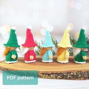 Crochet Gnome pattern, Amigurumi mini gnome shelf decor DIY, crochet keychain digital download, cute crochet for kids