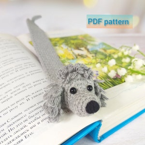 Crochet bookmark dog Pattern, Amigurumi poodle crochet tutorial, crochet animals DIY for kids, dog bookmark digital download