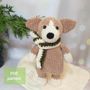 Crochet Corgi dog Pattern, plushie dog crochet tutorial PDF, corgi puppy DIY for kids, crochet toy pattern