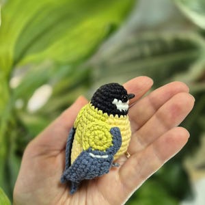 Great tit Amigurumi pattern spring decoration