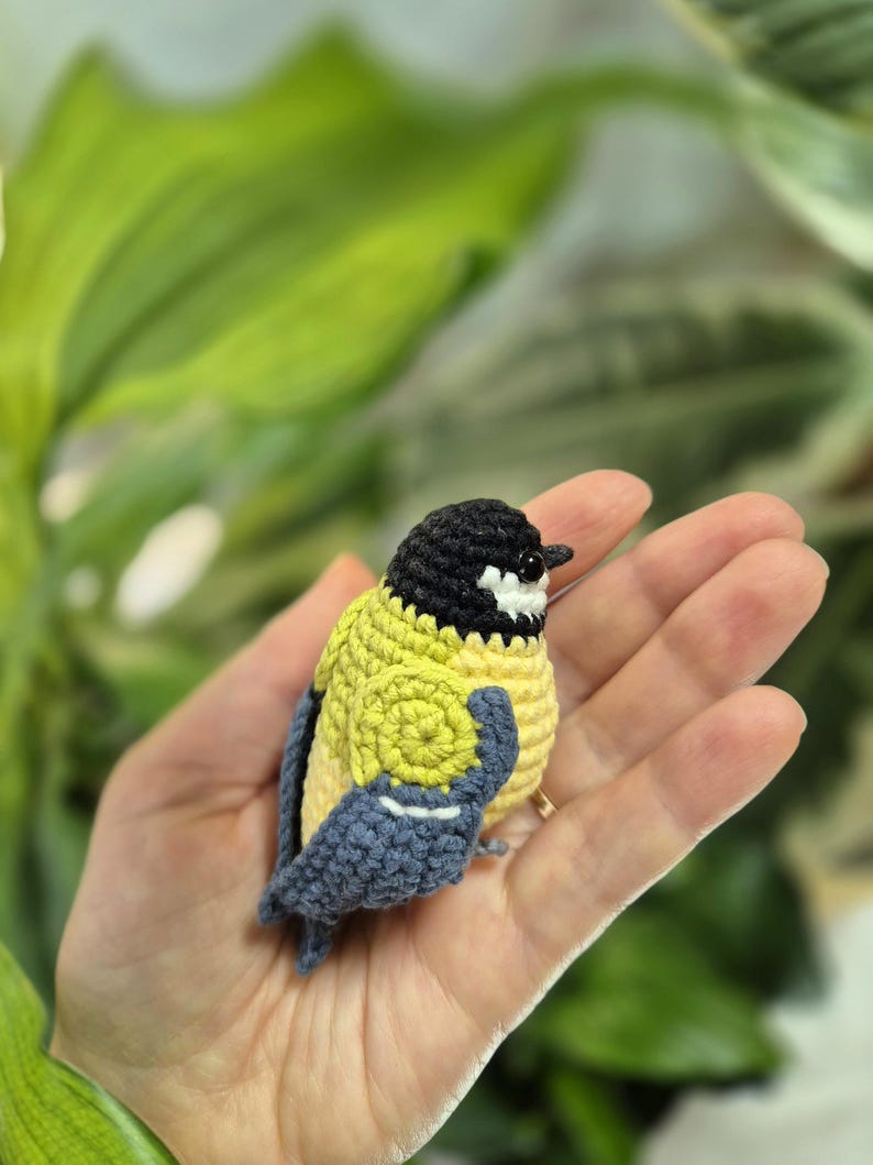 Great tit Amigurumi pattern spring decoration