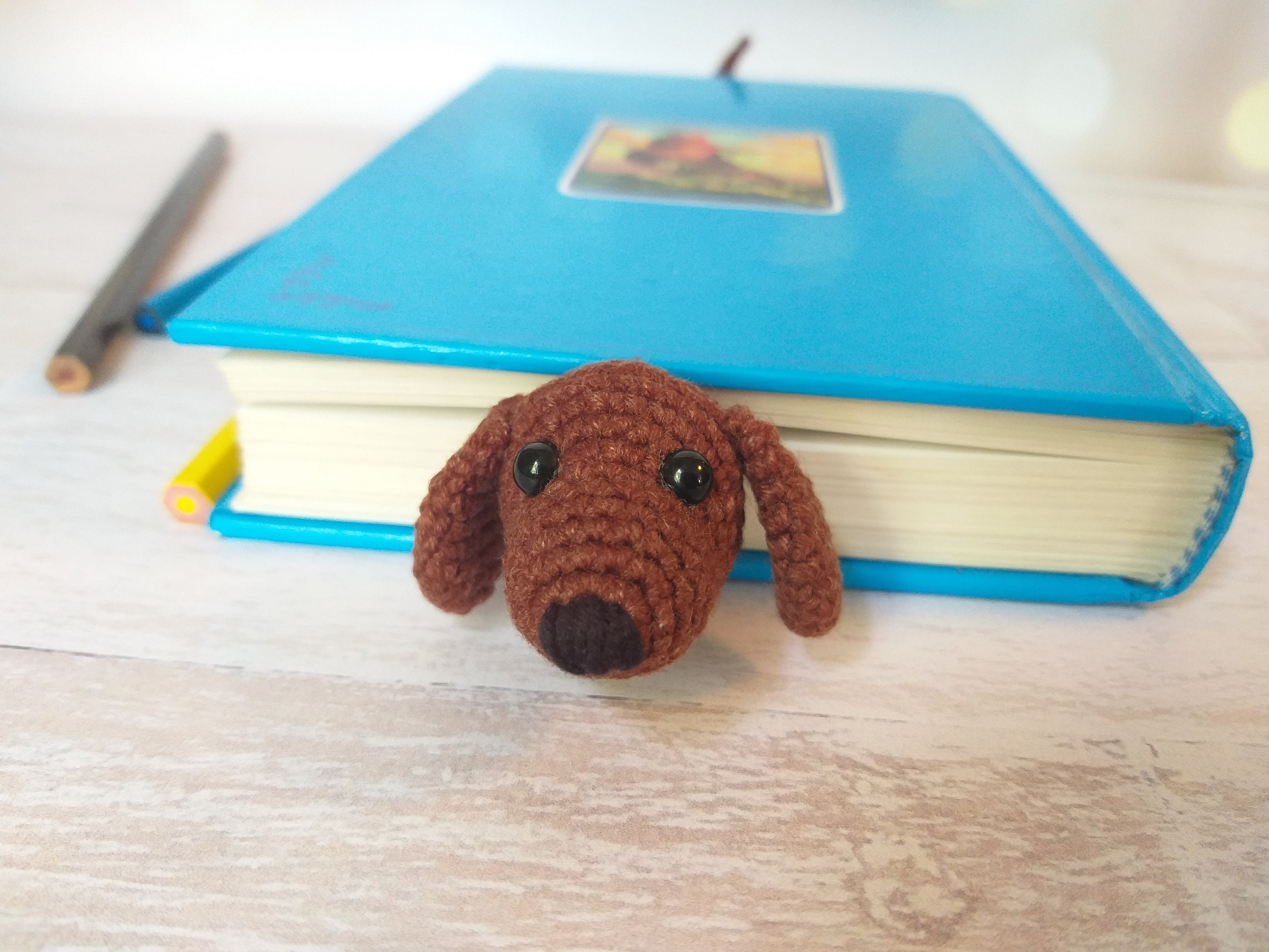 Crochet Bookmark Dog Pattern Set Amigurumi Dachshund Etsy
