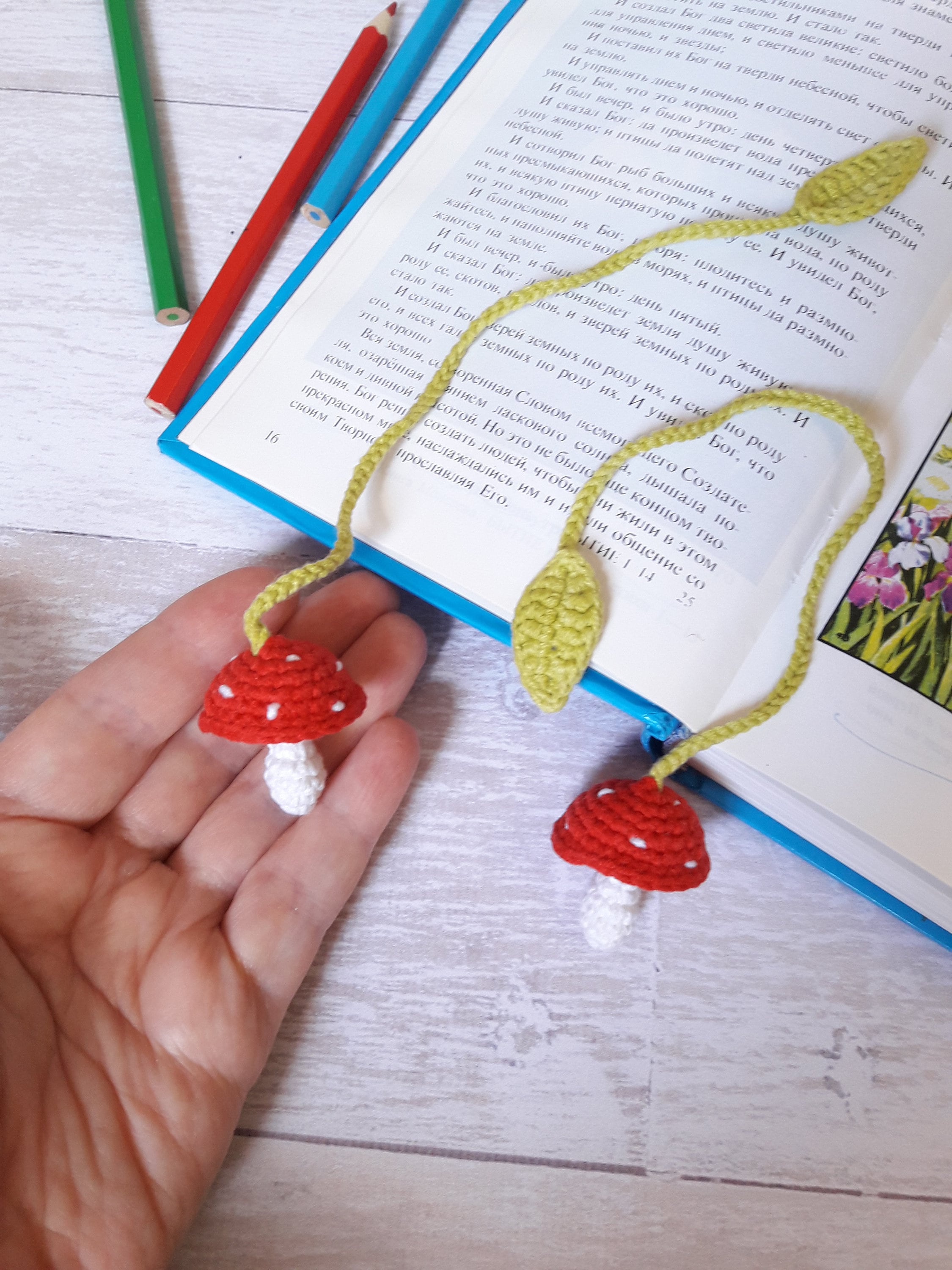 Crochet Bookmark Pattern for Beginner Mushroom Bookmark PDF Etsy