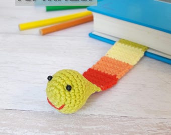 Wzór na szydełkowego robaka, tęczowa zakładka PDF, zwierzątko amigurumi, dla początkujących