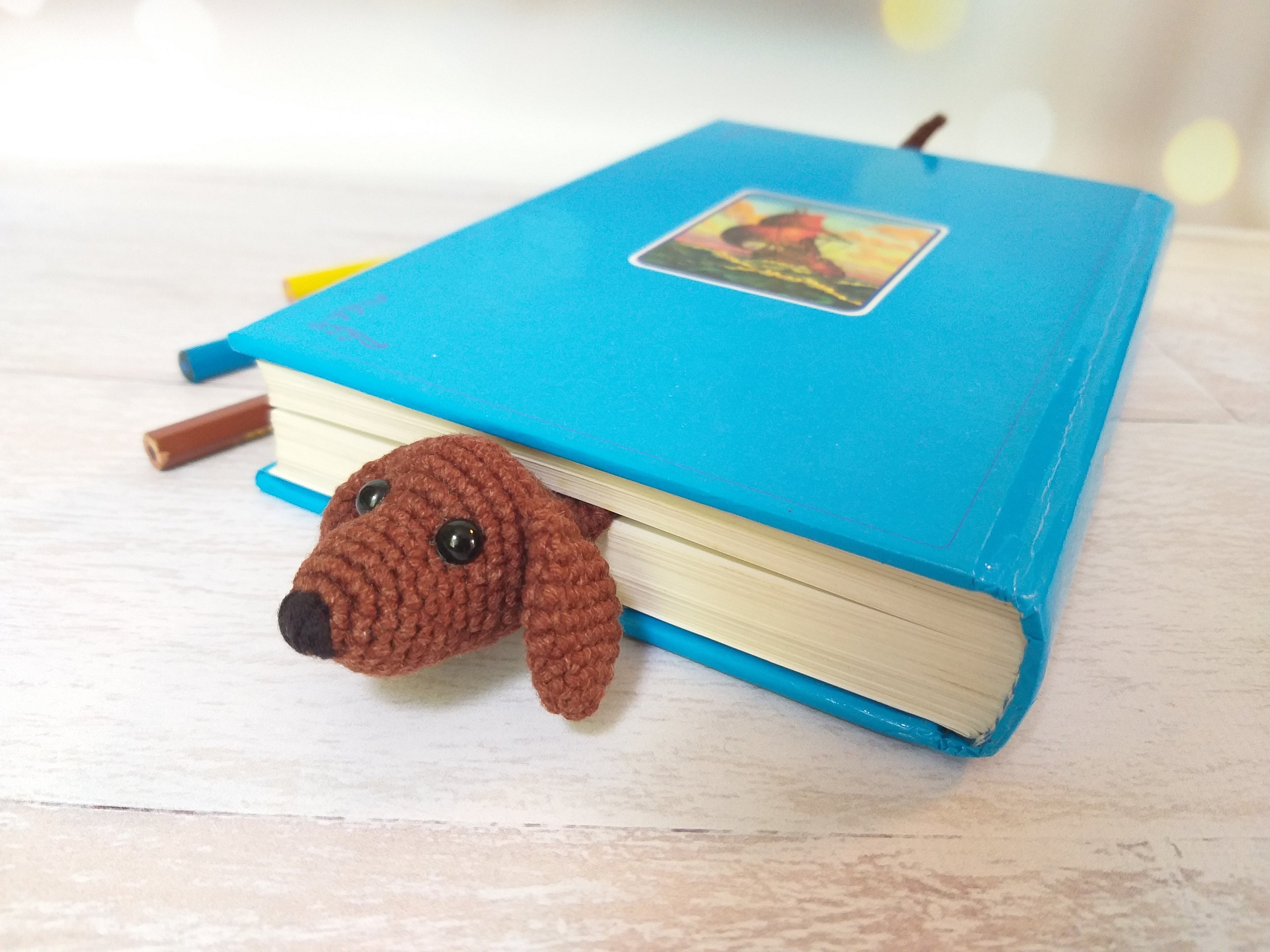 Crochet Bookmark Dog Pattern Set Amigurumi Dachshund Etsy