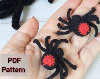 Spider amigurumi pattern, Halloween crochet DIY, scary amigurumi mini crochet pattern, Halloween decoration fast crochet