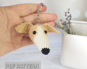 Crochet Greyhound Pattern, Amigurumi Keychain, Dog Lover DIY